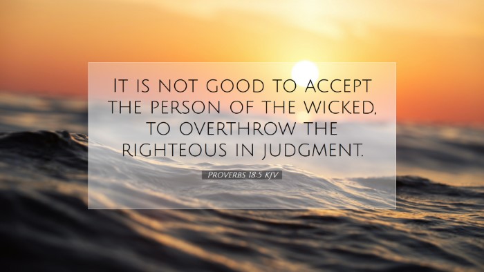 Picture 07 - Proverbs 18:5 KJV Desktop Wallpaper - It is not good to accept the person of the - Desktop Bible Verse Wallpaper