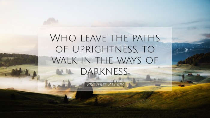 Picture 07 - Proverbs 2:13 KJV Desktop Wallpaper - Who leave the paths of uprightness, to walk in - Desktop Bible Verse Wallpaper