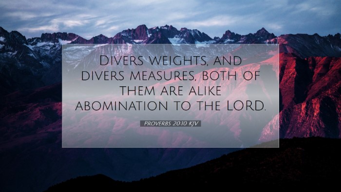 Picture 07 - Proverbs 20:10 KJV Desktop Wallpaper - Divers weights, and divers measures, both of them - Desktop Bible Verse Wallpaper