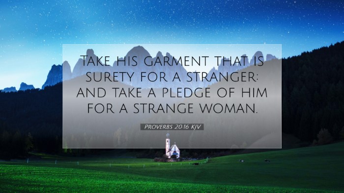 Picture 07 - Proverbs 20:16 KJV Desktop Wallpaper - Take his garment that is surety for a stranger: - Desktop Bible Verse Wallpaper