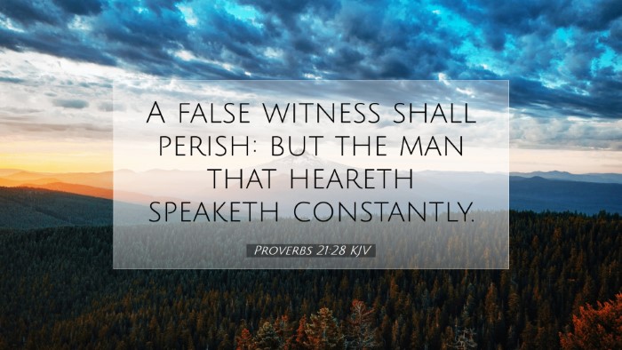 Picture 07 - Proverbs 21:28 KJV Desktop Wallpaper - A false witness shall perish: but the man that - Desktop Bible Verse Wallpaper