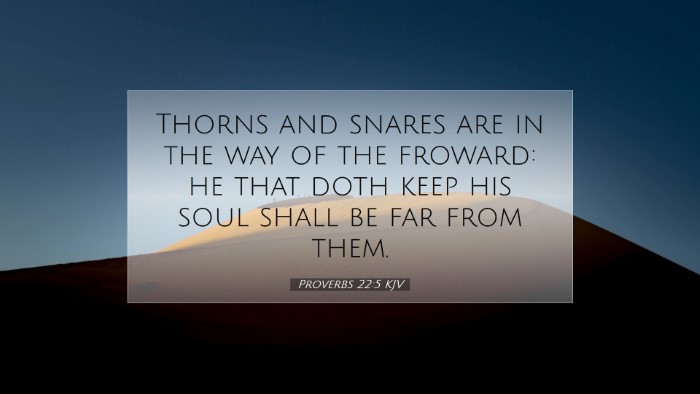 Picture 07 - Proverbs 22:5 KJV Desktop Wallpaper - Thorns and snares are in the way of the froward: - Desktop Bible Verse Wallpaper
