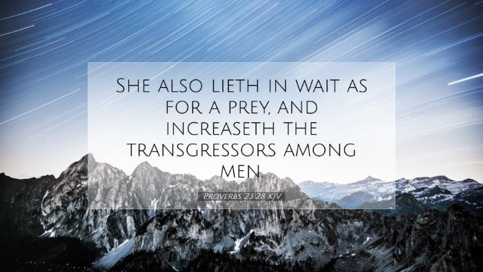 Picture 07 - Proverbs 23:28 KJV Desktop Wallpaper - She also lieth in wait as for a prey, and - Desktop Bible Verse Wallpaper