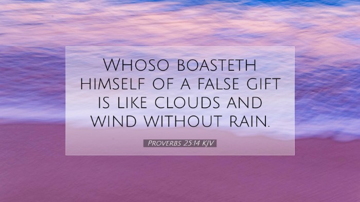 Picture 07 - Proverbs 25:14 KJV Desktop Wallpaper - Whoso boasteth himself of a false gift is like - Desktop Bible Verse Wallpaper