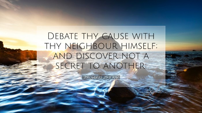 Picture 07 - Proverbs 25:9 KJV Desktop Wallpaper - Debate thy cause with thy neighbour himself; and - Desktop Bible Verse Wallpaper