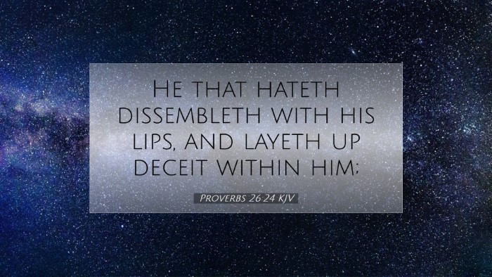 Picture 07 - Proverbs 26:24 KJV Desktop Wallpaper - He that hateth dissembleth with his lips, and - Desktop Bible Verse Wallpaper
