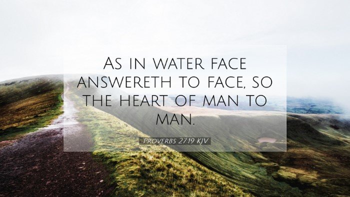 Picture 07 - Proverbs 27:19 KJV Desktop Wallpaper - As in water face answereth to face, so the heart - Desktop Bible Verse Wallpaper
