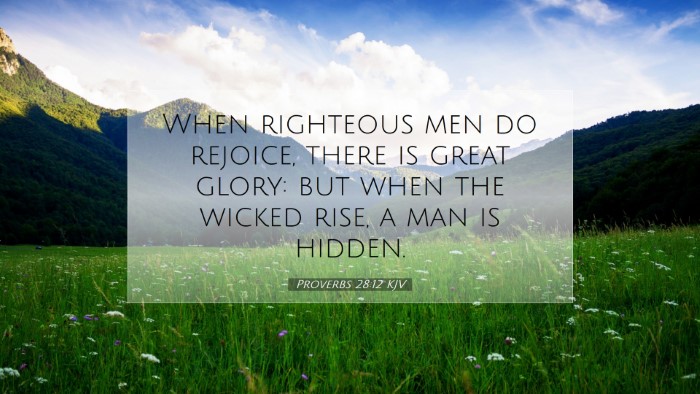 Picture 07 - Proverbs 28:12 KJV Desktop Wallpaper - When righteous men do rejoice, there is great - Desktop Bible Verse Wallpaper