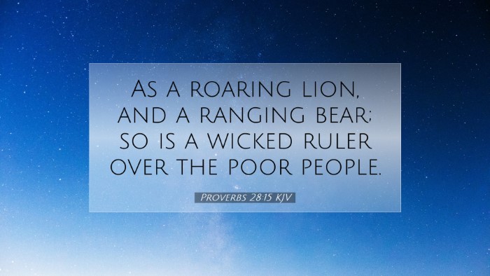 Picture 07 - Proverbs 28:15 KJV Desktop Wallpaper - As a roaring lion, and a ranging bear; so is a - Desktop Bible Verse Wallpaper
