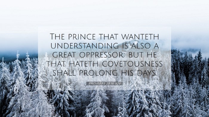 Picture 07 - Proverbs 28:16 KJV Desktop Wallpaper - The prince that wanteth understanding is also a - Desktop Bible Verse Wallpaper