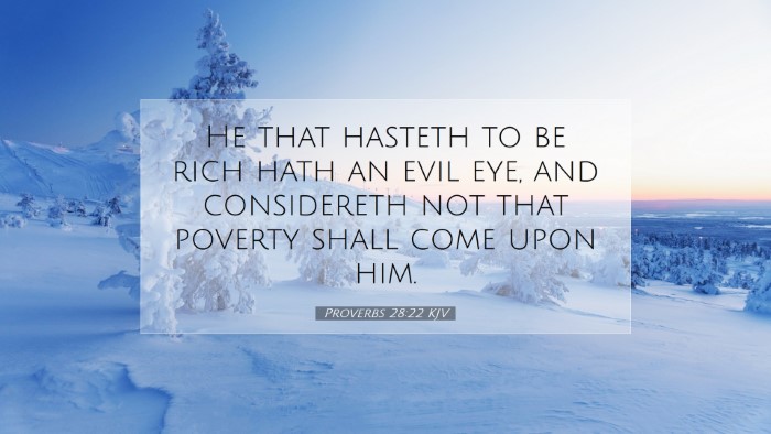 Picture 07 - Proverbs 28:22 KJV Desktop Wallpaper - He that hasteth to be rich hath an evil eye, and - Desktop Bible Verse Wallpaper