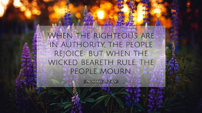Picture 07 - Proverbs 29:2 KJV Desktop Wallpaper - When the righteous are in authority, the people - Desktop Bible Verse Wallpaper