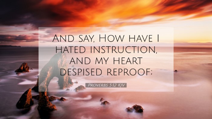 Picture 07 - Proverbs 5:12 KJV Desktop Wallpaper - And say, How have I hated instruction, and my - Desktop Bible Verse Wallpaper