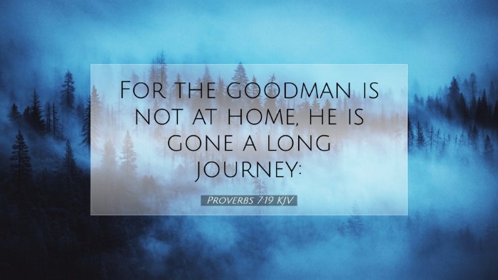Picture 07 - Proverbs 7:19 KJV Desktop Wallpaper - For the goodman is not at home, he is gone a long - Desktop Bible Verse Wallpaper
