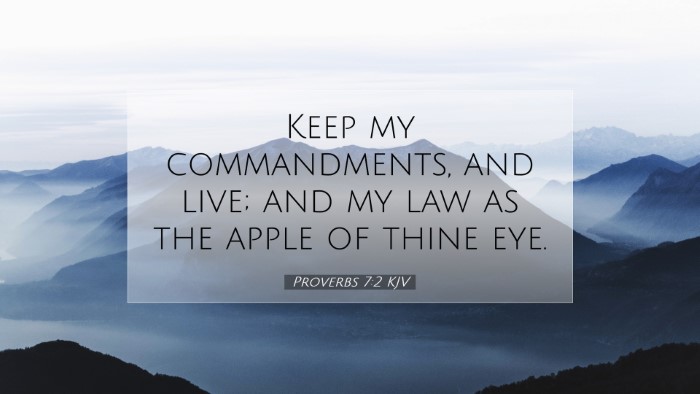 Picture 07 - Proverbs 7:2 KJV Desktop Wallpaper - Keep my commandments, and live; and my law as the - Desktop Bible Verse Wallpaper