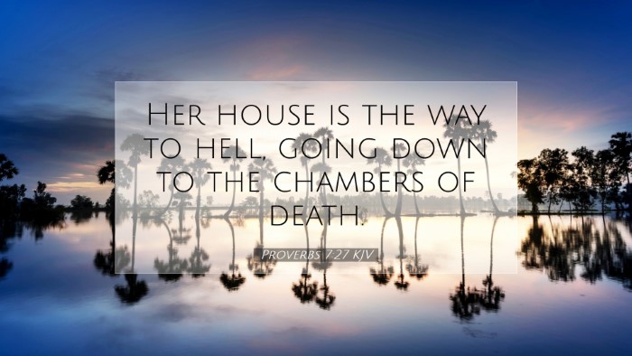 Picture 07 - Proverbs 7:27 KJV Desktop Wallpaper - Her house is the way to hell, going down to the - Desktop Bible Verse Wallpaper
