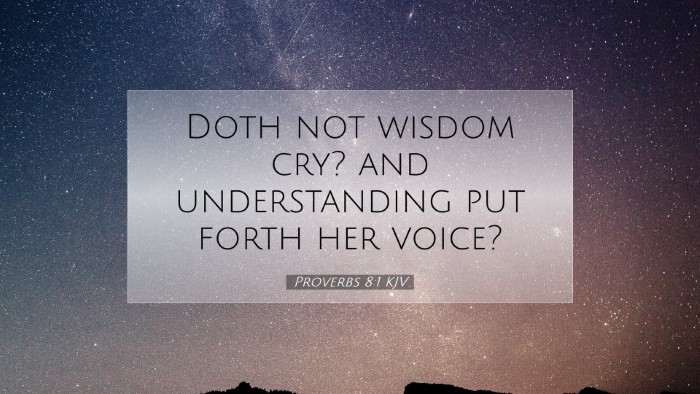 Picture 07 - Proverbs 8:1 KJV Desktop Wallpaper - Doth not wisdom cry? and understanding put forth - Desktop Bible Verse Wallpaper