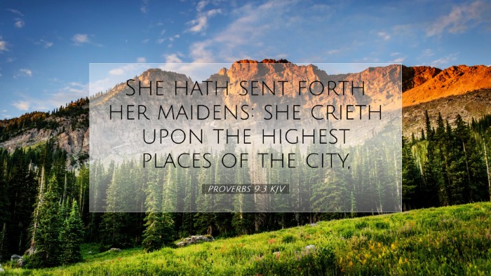 Picture 07 - Proverbs 9:3 KJV Desktop Wallpaper - She hath sent forth her maidens: she crieth upon - Desktop Bible Verse Wallpaper