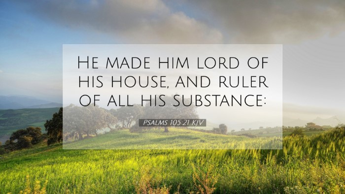 Picture 07 - Psalms 105:21 KJV Desktop Wallpaper - He made him lord of his house, and ruler of all - Desktop Bible Verse Wallpaper