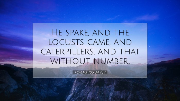 Picture 07 - Psalms 105:34 KJV Desktop Wallpaper - He spake, and the locusts came, and caterpillers, - Desktop Bible Verse Wallpaper