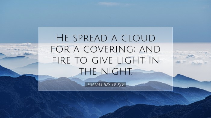 Picture 07 - Psalms 105:39 KJV Desktop Wallpaper - He spread a cloud for a covering; and fire to - Desktop Bible Verse Wallpaper