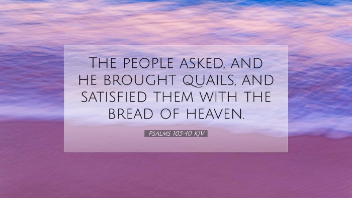 Picture 07 - Psalms 105:40 KJV Desktop Wallpaper - The people asked, and he brought quails, and - Desktop Bible Verse Wallpaper