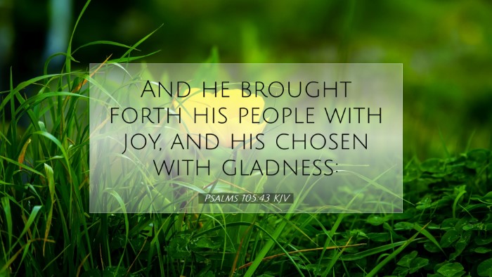 Picture 07 - Psalms 105:43 KJV Desktop Wallpaper - And he brought forth his people with joy, and his - Desktop Bible Verse Wallpaper