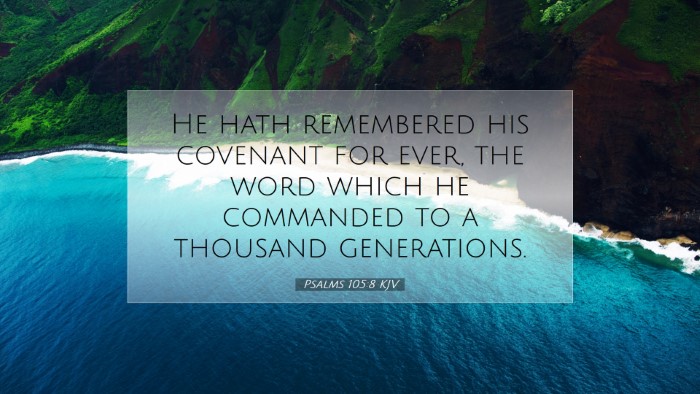 Picture 07 - Psalms 105:8 KJV Desktop Wallpaper - He hath remembered his covenant for ever, the - Desktop Bible Verse Wallpaper
