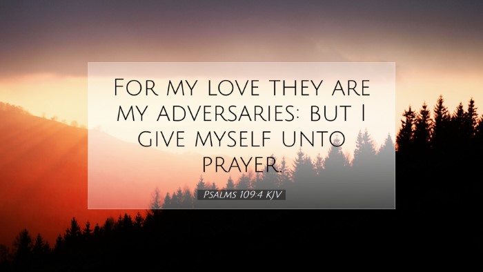 Picture 07 - Psalms 109:4 KJV Desktop Wallpaper - For my love they are my adversaries: but I give - Desktop Bible Verse Wallpaper