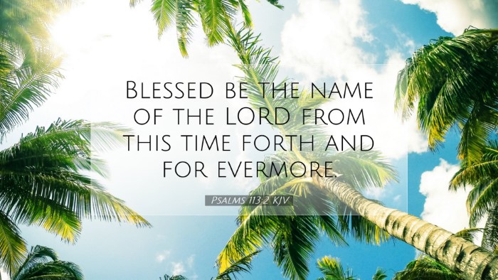 Picture 07 - Psalms 113:2 KJV Desktop Wallpaper - Blessed be the name of the LORD from this time - Desktop Bible Verse Wallpaper