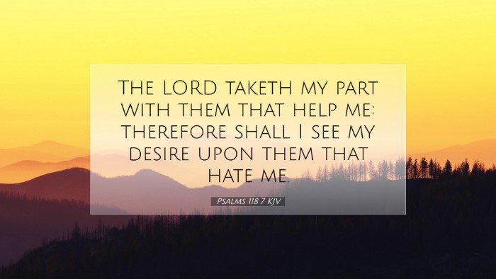 Picture 07 - Psalms 118:7 KJV Desktop Wallpaper - The LORD taketh my part with them that help me: - Desktop Bible Verse Wallpaper