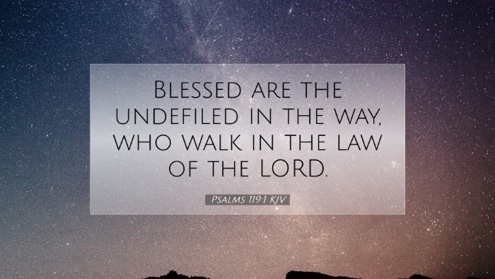 Picture 07 - Psalms 119:1 KJV Desktop Wallpaper - Blessed are the undefiled in the way, who walk in - Desktop Bible Verse Wallpaper