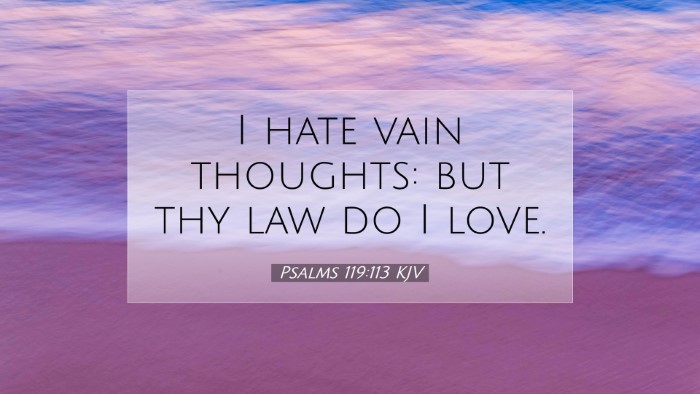 Picture 07 - Psalms 119:113 KJV Desktop Wallpaper - I hate vain thoughts: but thy law do I - Desktop Bible Verse Wallpaper