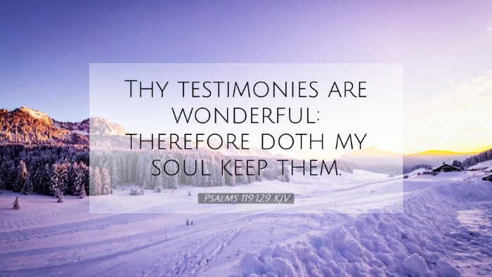 Picture 07 - Psalms 119:129 KJV Desktop Wallpaper - Thy testimonies are wonderful: therefore doth my - Desktop Bible Verse Wallpaper