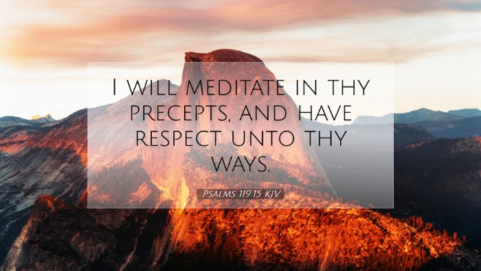 Picture 07 - Psalms 119:15 KJV Desktop Wallpaper - I will meditate in thy precepts, and have respect - Desktop Bible Verse Wallpaper