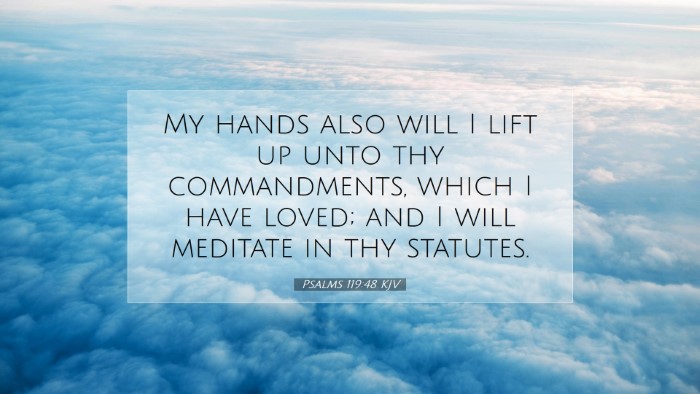 Picture 07 - Psalms 119:48 KJV Desktop Wallpaper - My hands also will I lift up unto thy - Desktop Bible Verse Wallpaper