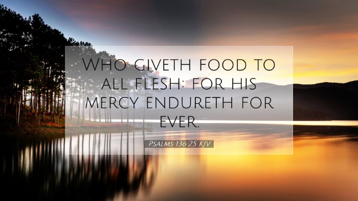 Picture 07 - Psalms 136:25 KJV Desktop Wallpaper - Who giveth food to all flesh: for his mercy - Desktop Bible Verse Wallpaper