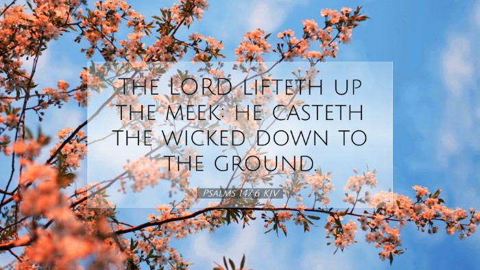 Picture 07 - Psalms 147:6 KJV Desktop Wallpaper - The LORD lifteth up the meek: he casteth the - Desktop Bible Verse Wallpaper