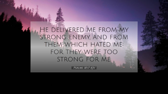 Picture 07 - Psalms 18:17 KJV Desktop Wallpaper - He delivered me from my strong enemy, and from - Desktop Bible Verse Wallpaper