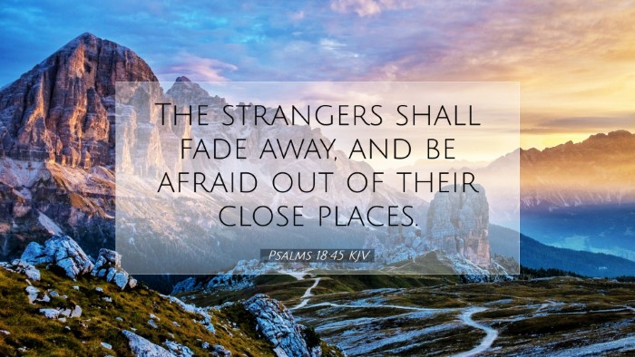Picture 07 - Psalms 18:45 KJV Desktop Wallpaper - The strangers shall fade away, and be afraid out - Desktop Bible Verse Wallpaper