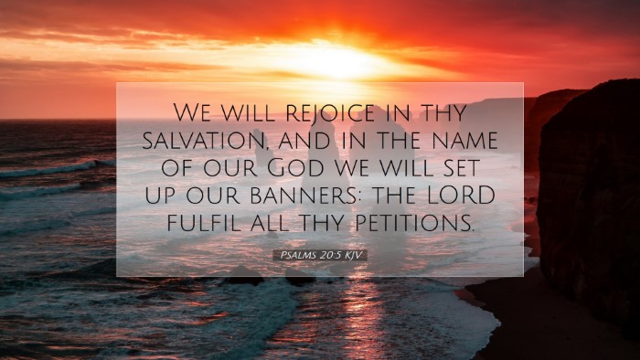 Picture 07 - Psalms 20:5 KJV Desktop Wallpaper - We will rejoice in thy salvation, and in the name - Desktop Bible Verse Wallpaper