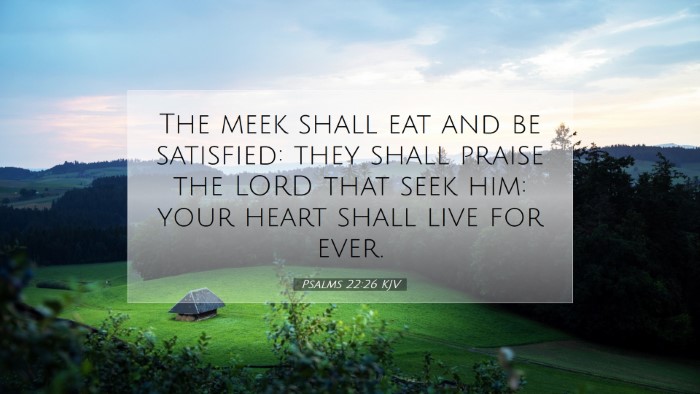 Picture 07 - Psalms 22:26 KJV Desktop Wallpaper - The meek shall eat and be satisfied: they shall - Desktop Bible Verse Wallpaper