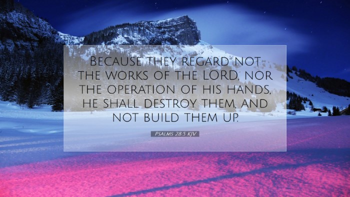Picture 07 - Psalms 28:5 KJV Desktop Wallpaper - Because they regard not the works of the LORD, - Desktop Bible Verse Wallpaper