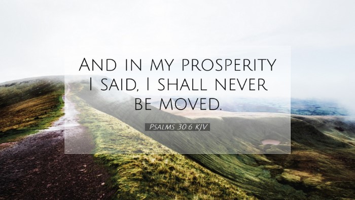 Picture 07 - Psalms 30:6 KJV Desktop Wallpaper - And in my prosperity I said, I shall never be - Desktop Bible Verse Wallpaper