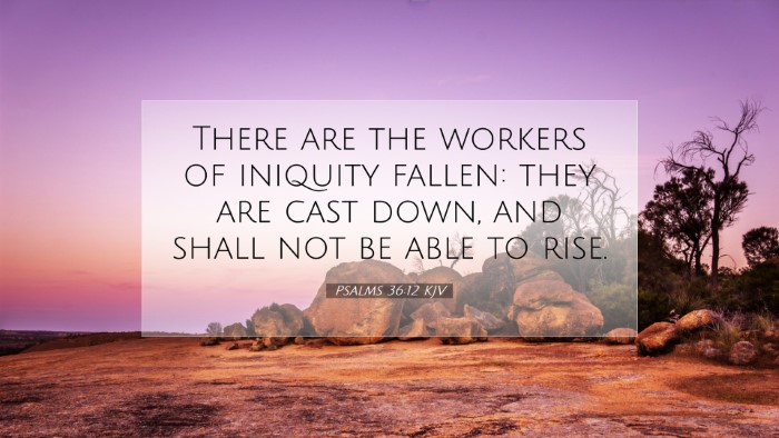 Picture 07 - Psalms 36:12 KJV Desktop Wallpaper - There are the workers of iniquity fallen: they - Desktop Bible Verse Wallpaper