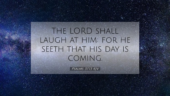 Picture 07 - Psalms 37:13 KJV Desktop Wallpaper - The LORD shall laugh at him: for he seeth that - Desktop Bible Verse Wallpaper