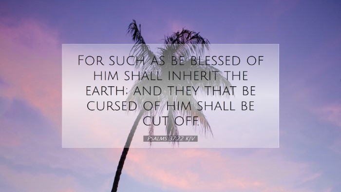 Picture 07 - Psalms 37:22 KJV Desktop Wallpaper - For such as be blessed of him shall inherit the - Desktop Bible Verse Wallpaper