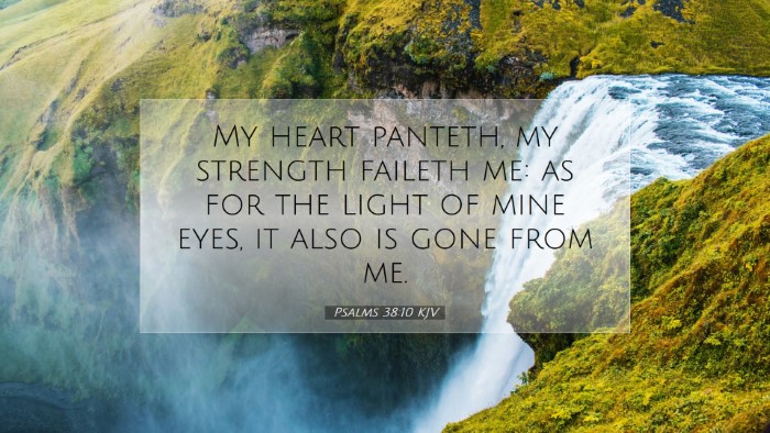Picture 07 - Psalms 38:10 KJV Desktop Wallpaper - My heart panteth, my strength faileth me: as for - Desktop Bible Verse Wallpaper