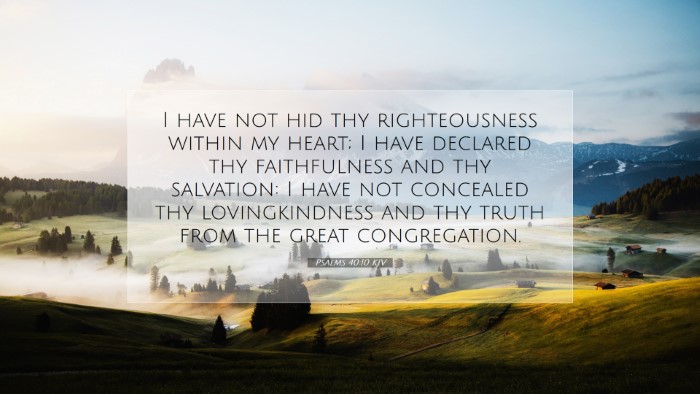 Picture 07 - Psalms 40:10 KJV Desktop Wallpaper - I have not hid thy righteousness within my heart; - Desktop Bible Verse Wallpaper