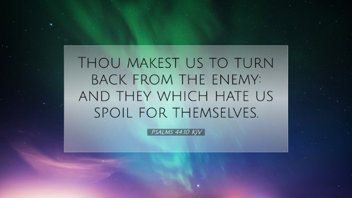Picture 07 - Psalms 44:10 KJV Desktop Wallpaper - Thou makest us to turn back from the enemy: and - Desktop Bible Verse Wallpaper
